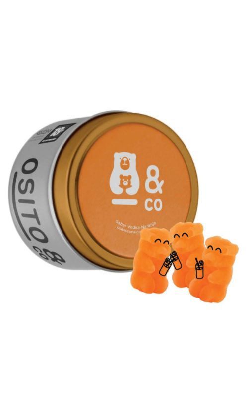 Osito&Co Želé s Pomerančovou Příchutí s Alkoholem Plechový box 70g 15%