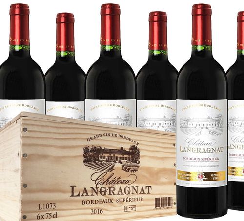 Chateau Langranat Bordeaux Superior 2018 6×0,75l 14% Dřevěný box